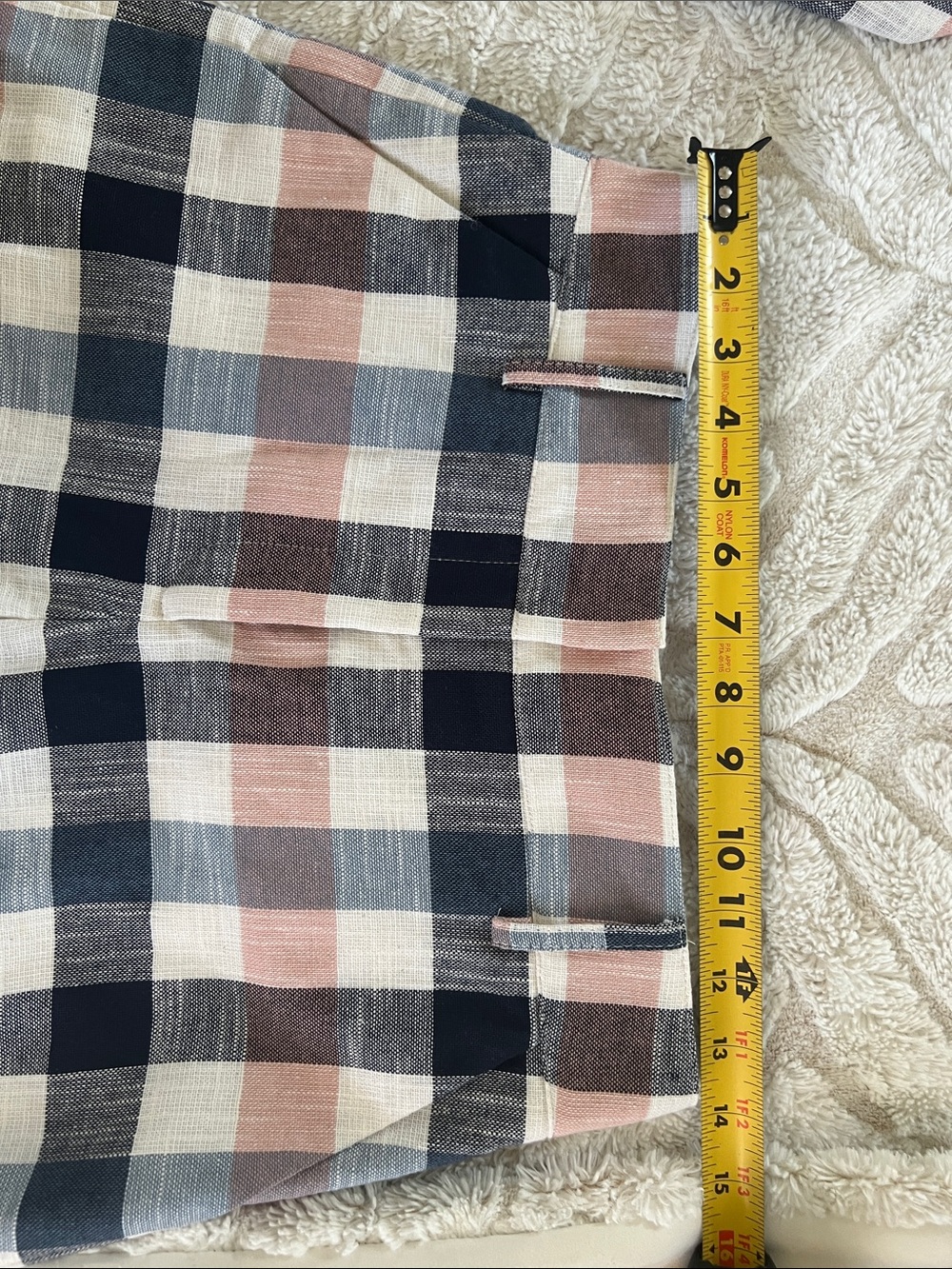 Veronica Beard Pink Navy Cream Plaid Blazer and shorts - Picture 7 of 8